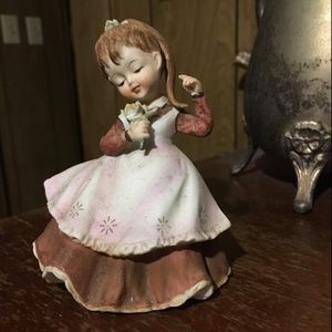 Lefton China Bisque Girl With Flower